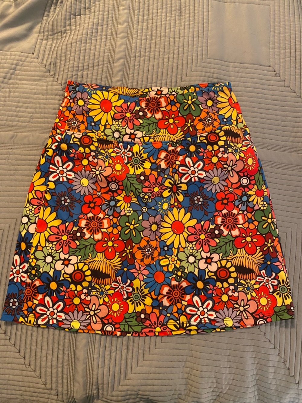 Retro 60s 70s Vibe Floral Multi-Color Golf Pickleball Skort